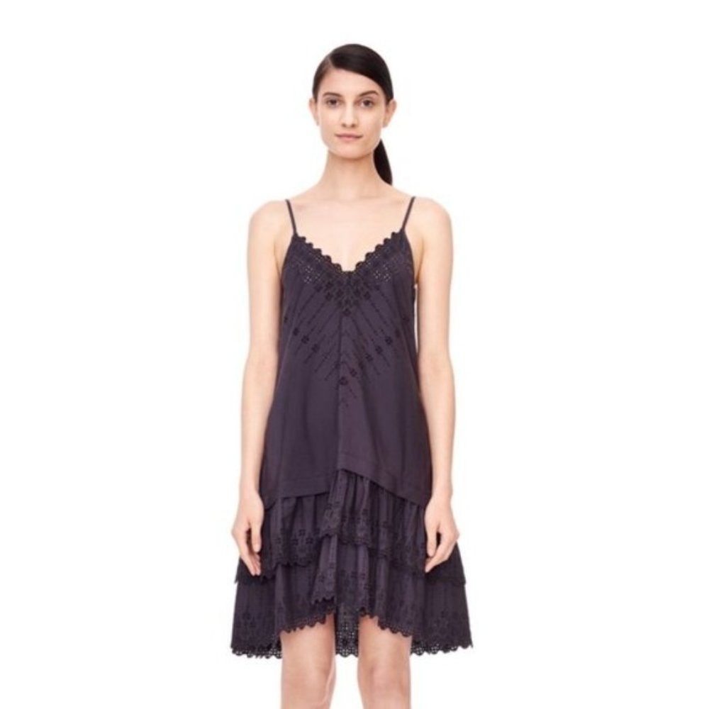 Rebecca Taylor La Vie Alice Eyelet Slip Dress Oversized Women's XS